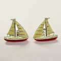 Sterling Silver/Enamel Sailboat Cufflinks