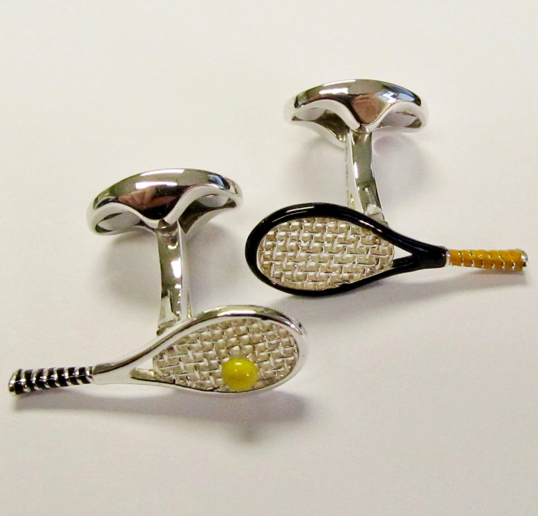 Enamel Tennis Racket Model Cufflinks