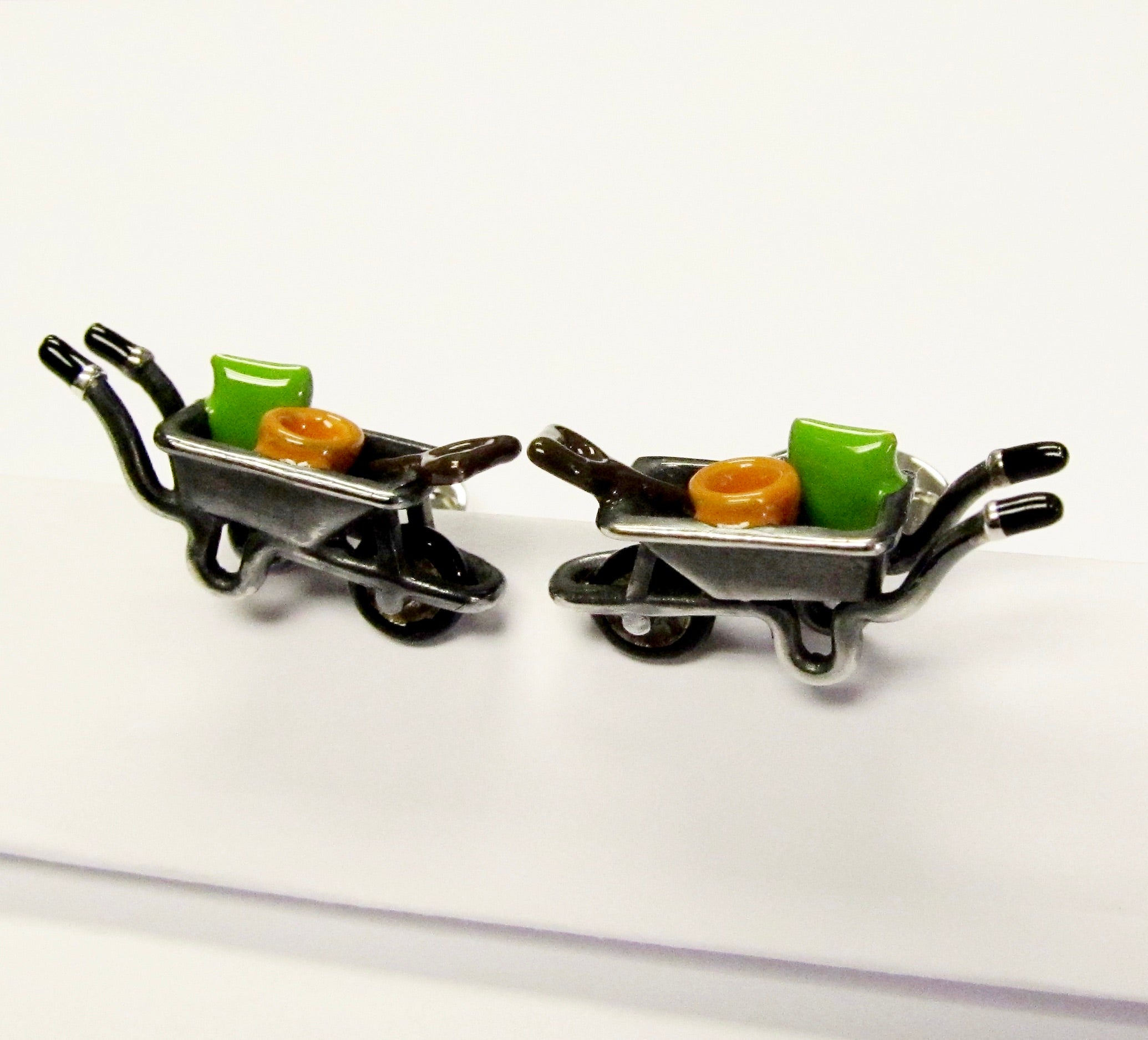 Wheelbarrow Cufflinks, Sterling Silver