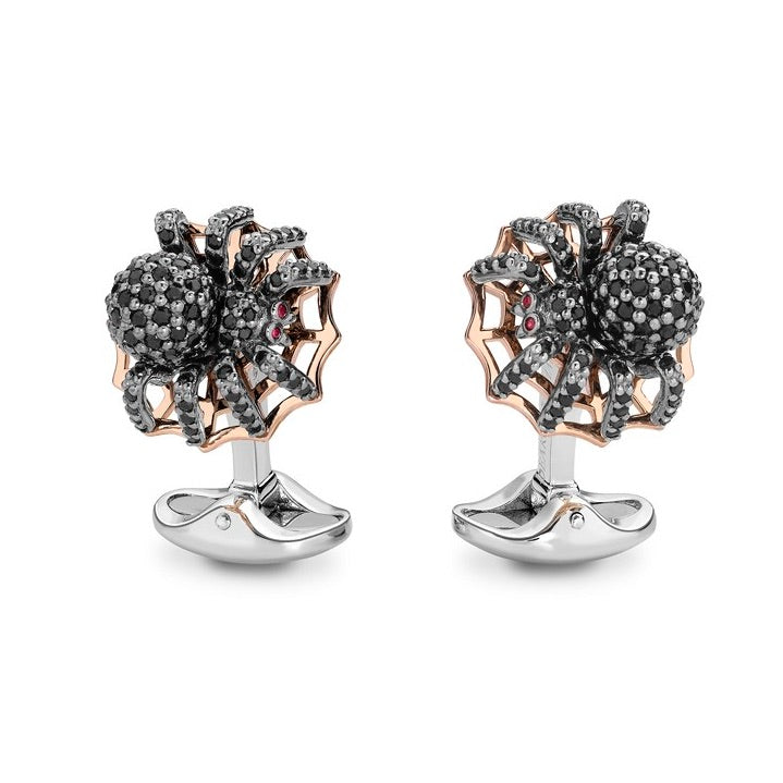 Spider Cufflinks Sterling Silver