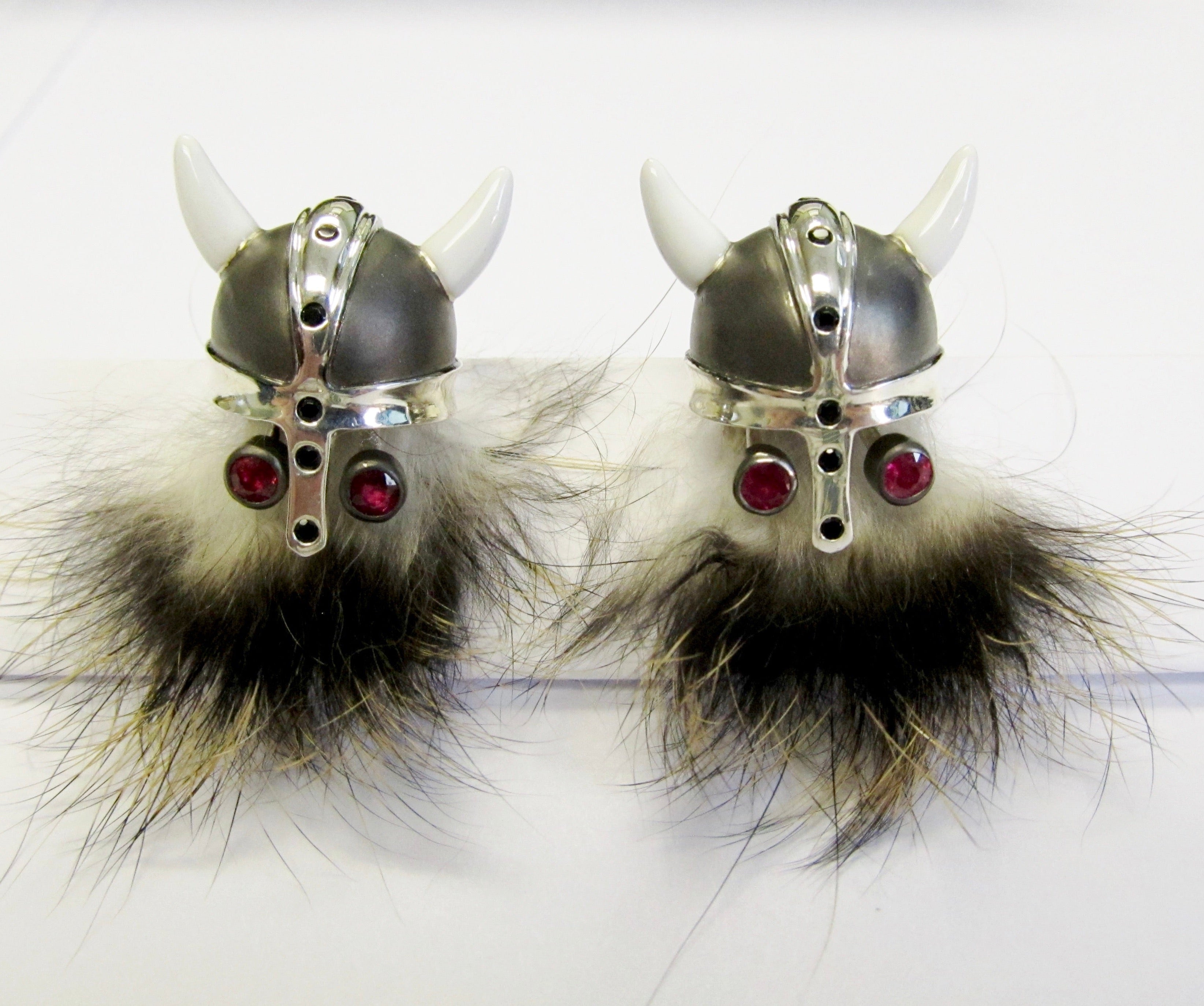 Viking Matte Black Helmet Cufflinks