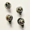 Skull Shirt Studs, Grey Sterling Silver