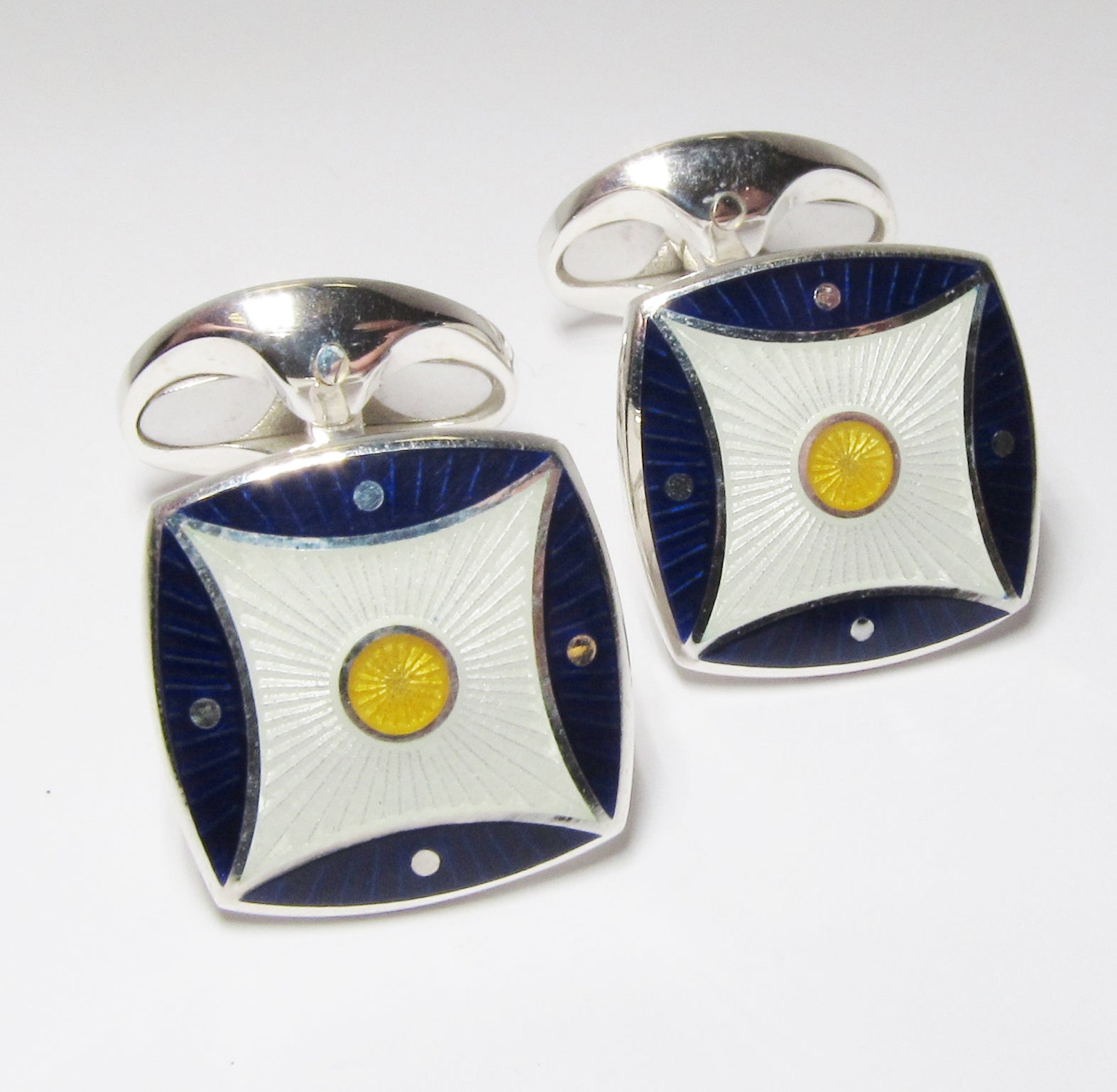 Sterling Silver + Enamel Cufflinks