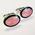 Pink Sterling Silver Enamel Cufflinks