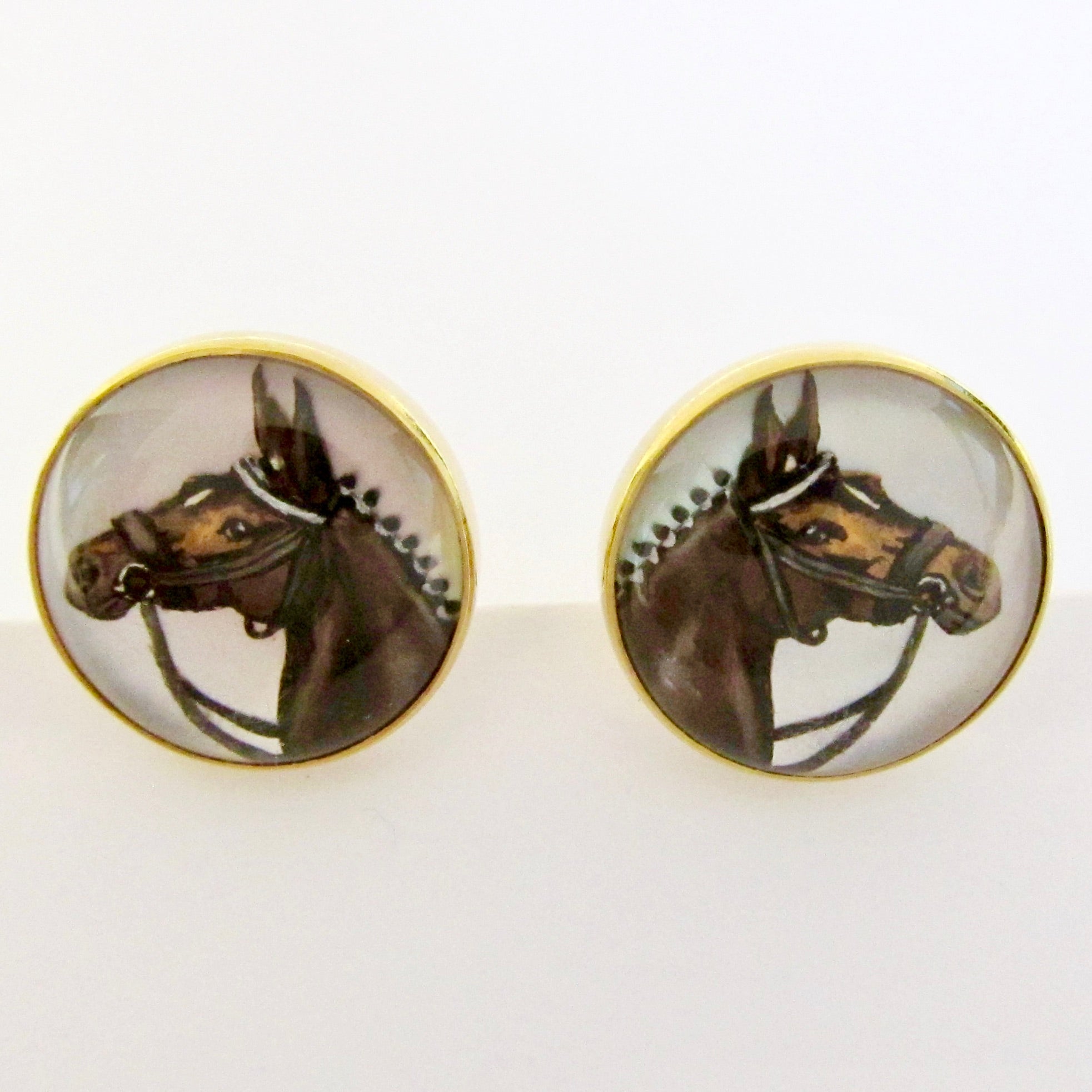 Handpainted Horse Cufflinks