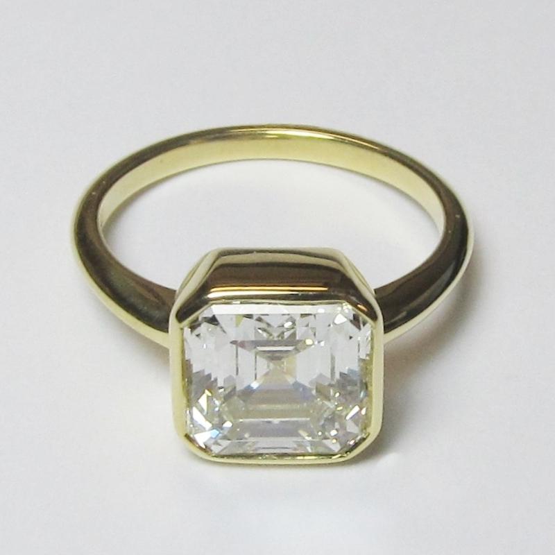 Asscher Cut Diamond Solitaire Engagement Ring