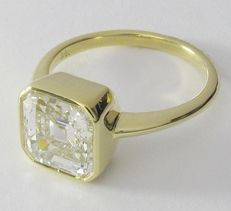 Asscher Cut Diamond Solitaire Engagement Ring