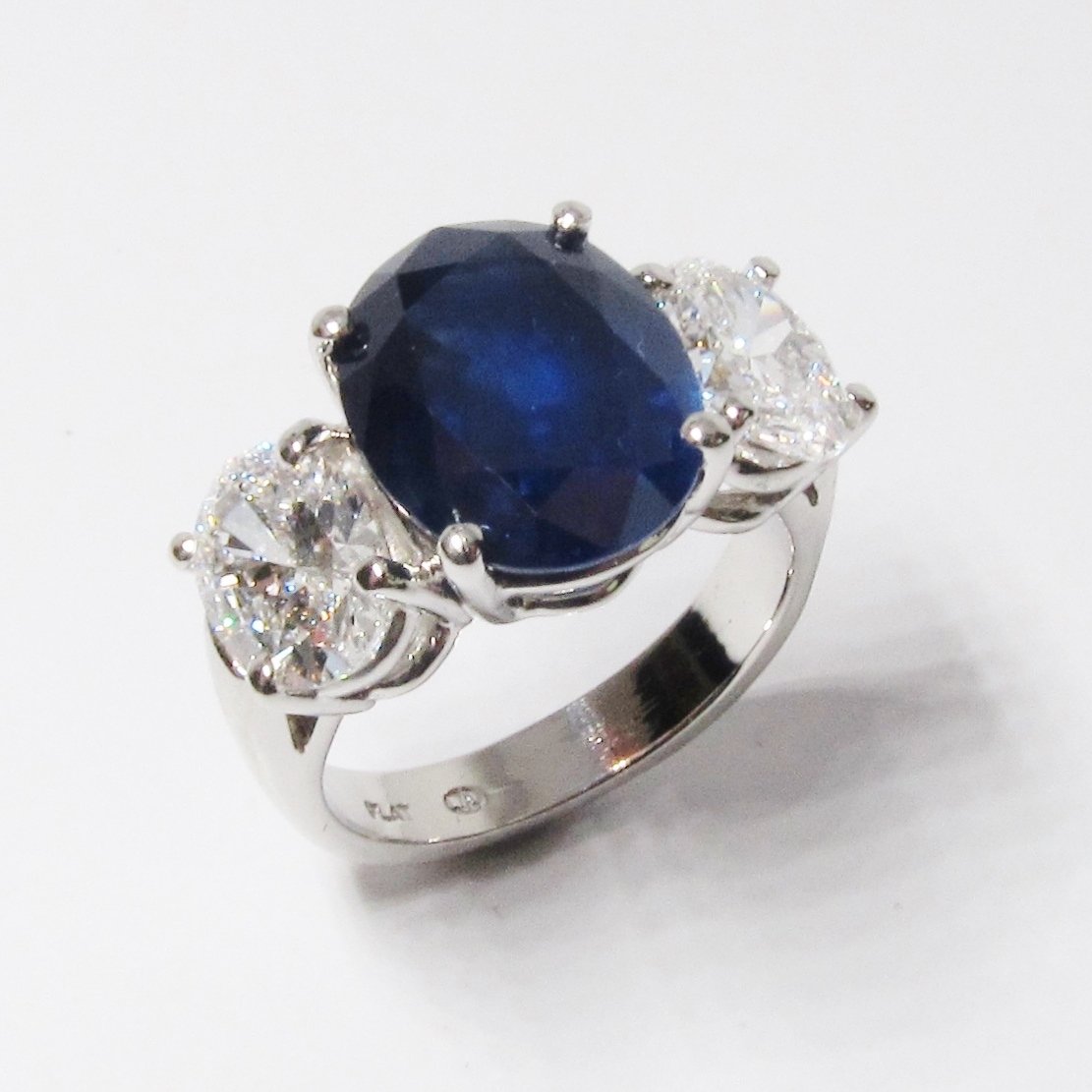 Blue Sapphire + Diamond Ring