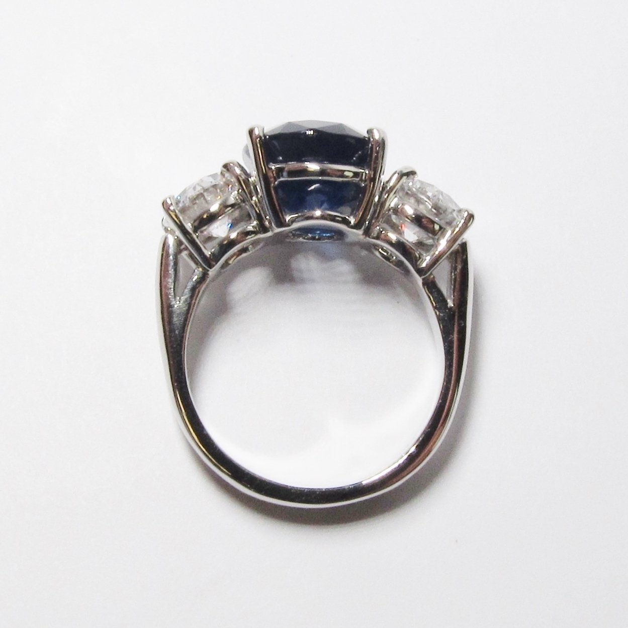 Blue Sapphire + Diamond Ring