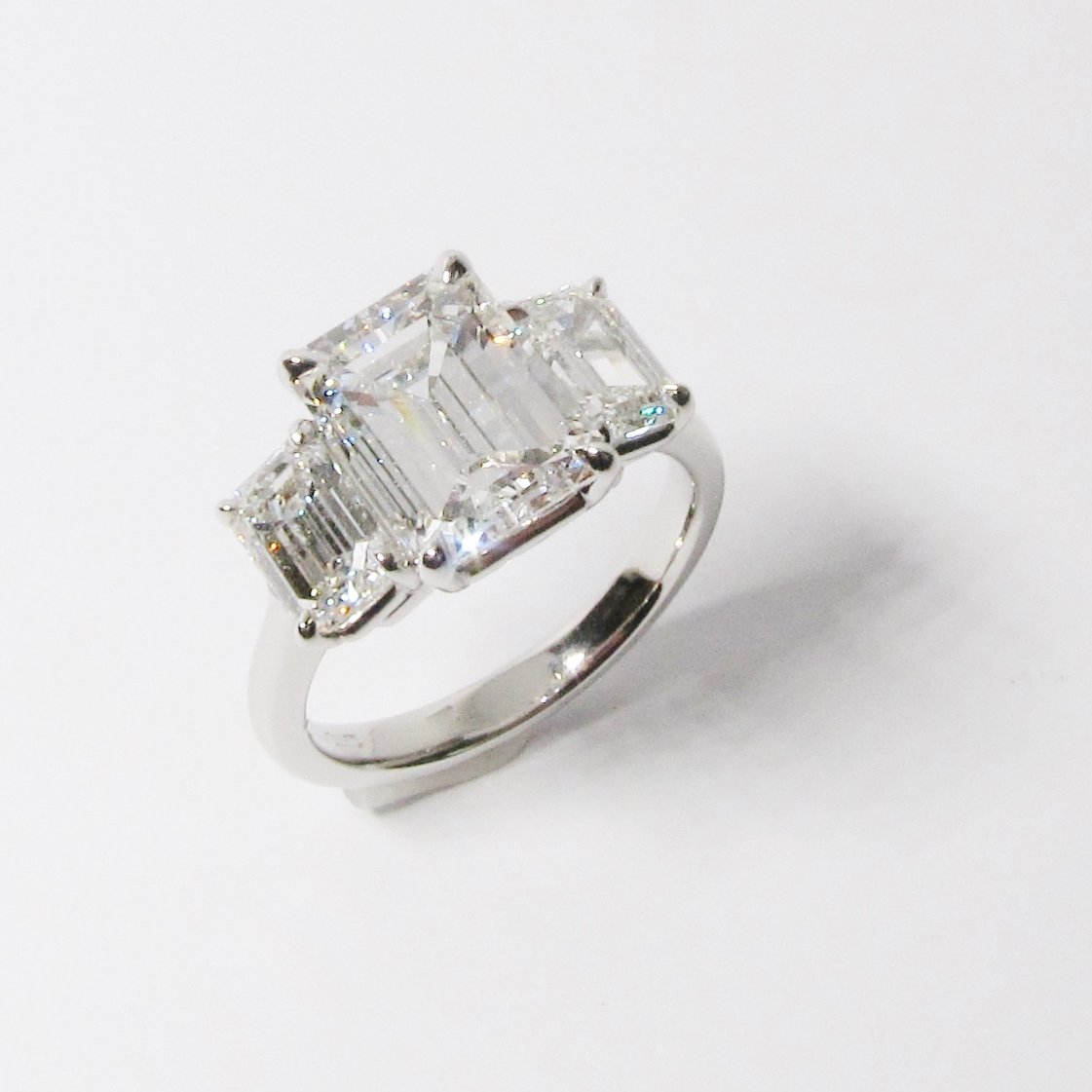 Emerald Cut Diamond 3-Stone Ring