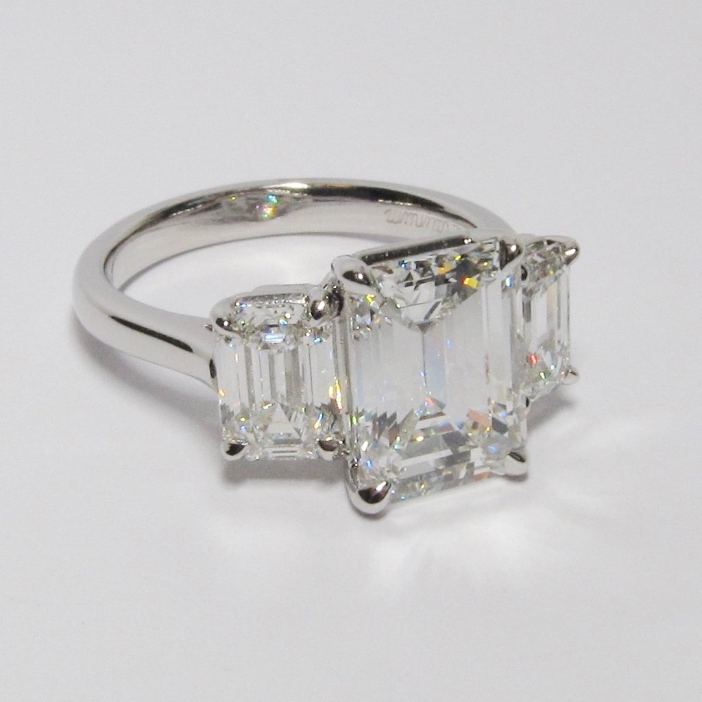 Emerald Cut Diamond 3-Stone Ring