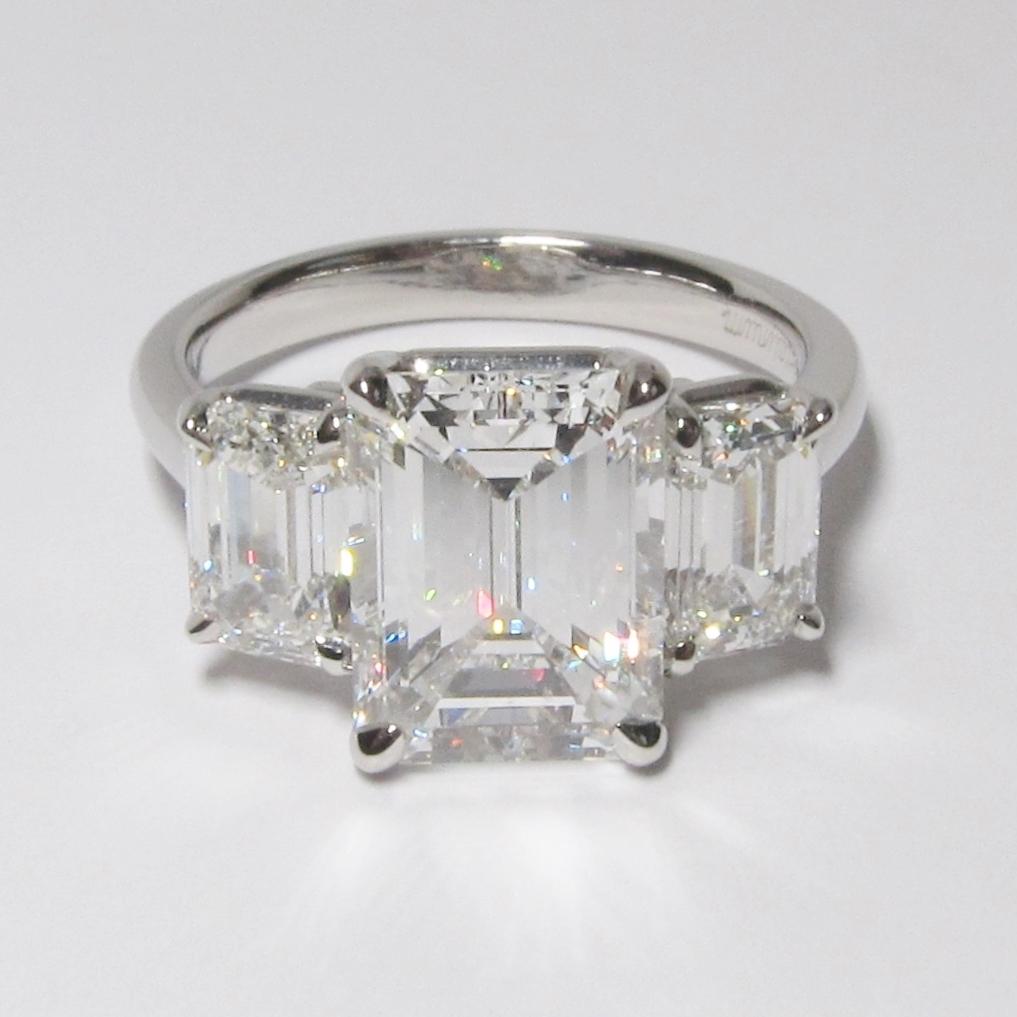 Emerald Cut Diamond 3-Stone Ring