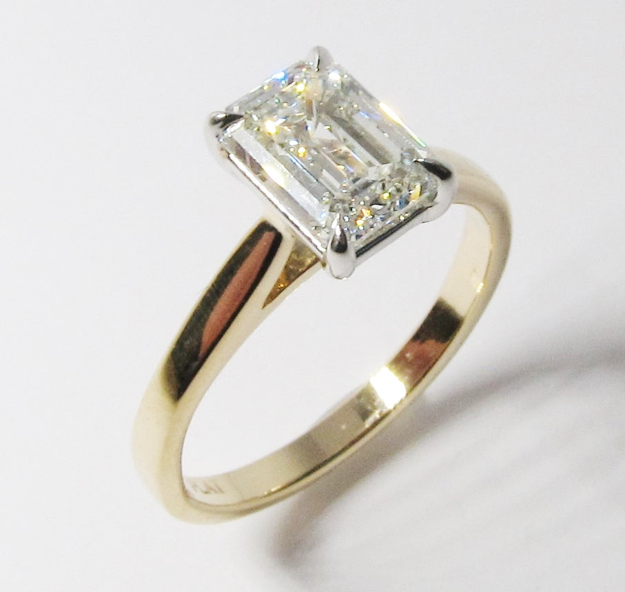 Emerald Cut Yellow Gold Ring