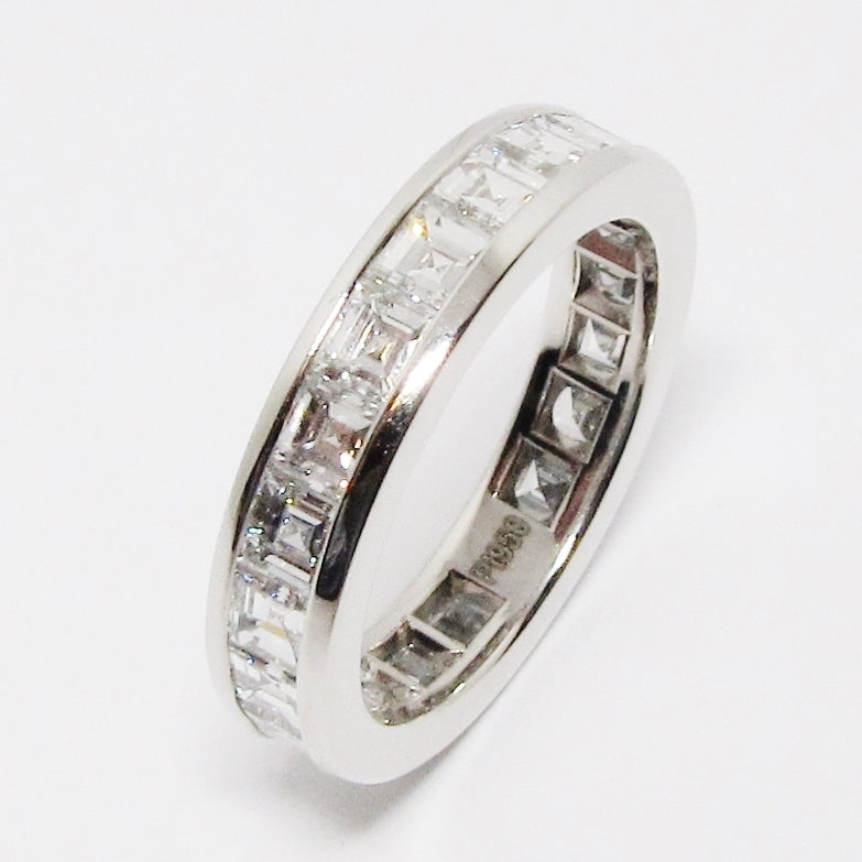 Step-Cut Square Diamond Eternity Guard Ring