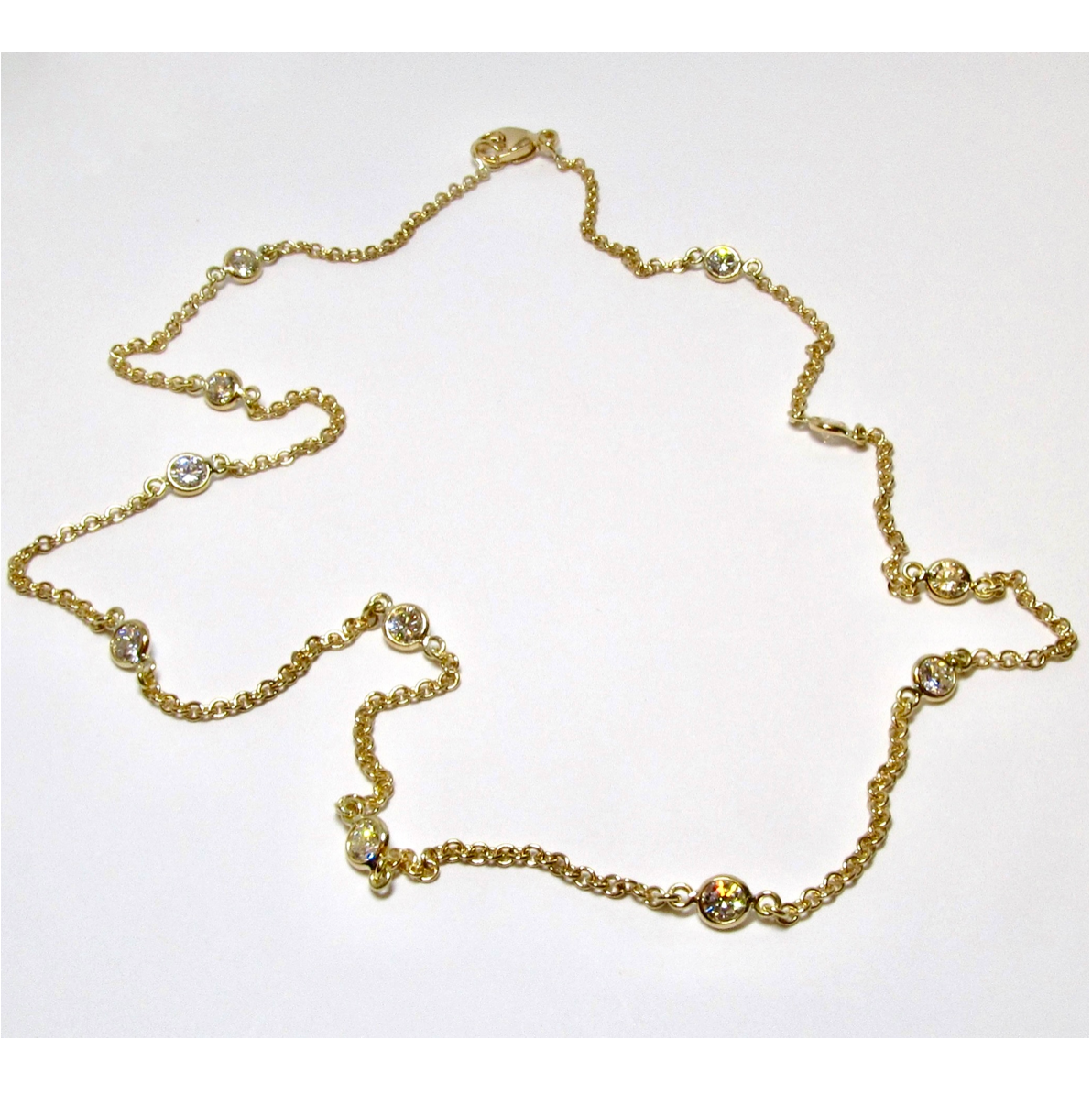 18k Yellow Gold Diamond-By-The-Yard Necklace