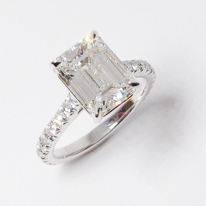 Emerald Cut Diamond Solitaire Ring