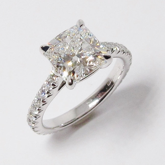 Cushion Cut Diamond Solitaire Ring