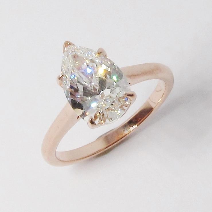 Pear Shape Solitaire Diamond Ring