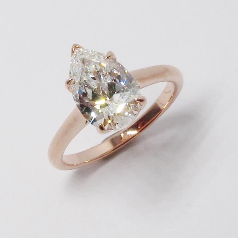 Pear Shape Solitaire Diamond Ring