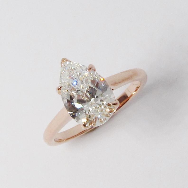 Pear Shape Solitaire Diamond Ring