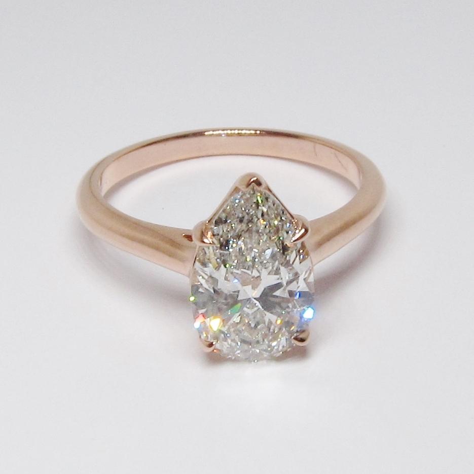 Pear Shape Solitaire Diamond Ring