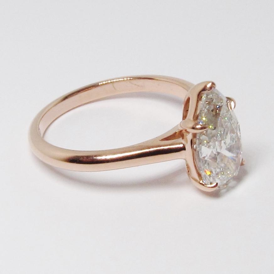 Pear Shape Solitaire Diamond Ring