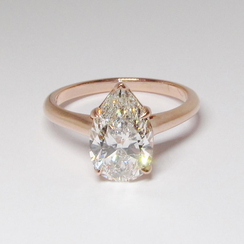 Pear Shape Solitaire Diamond Ring