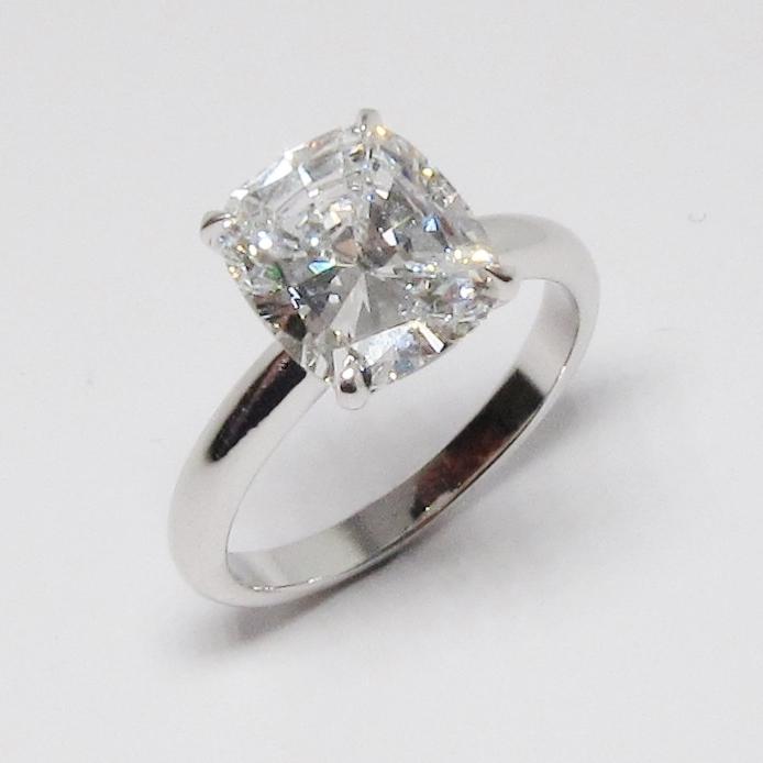 Cushion Cut Diamond Solitaire Ring