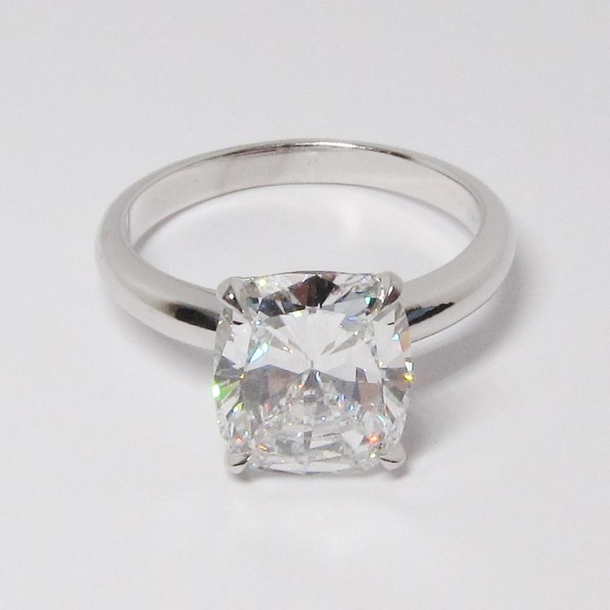 Cushion Cut Diamond Solitaire Ring
