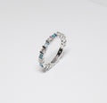 Blue Topaz & Diamond Eternity Band