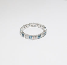 Load image into Gallery viewer, Blue Topaz &amp; Diamond Eternity Band
