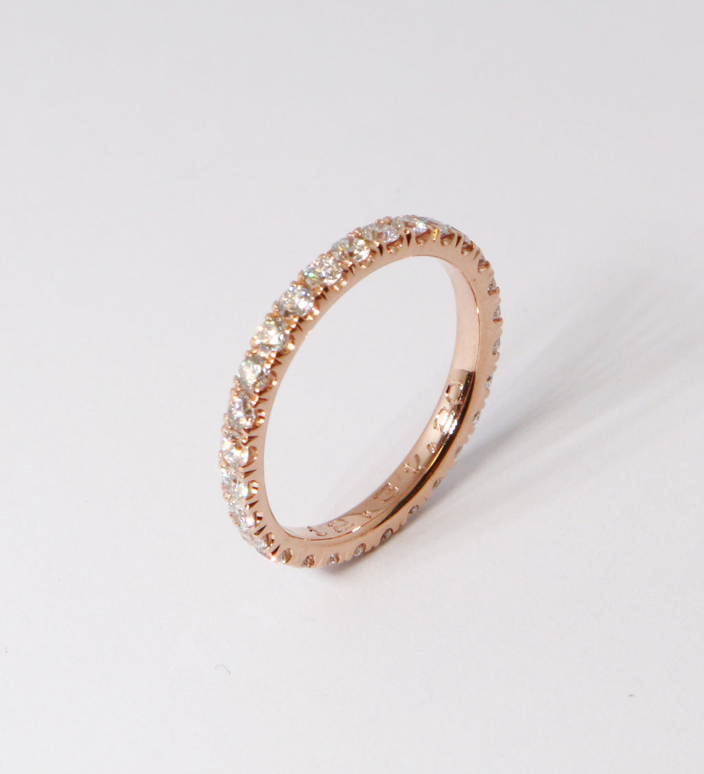 18k Rose Gold Diamond Eternity Band