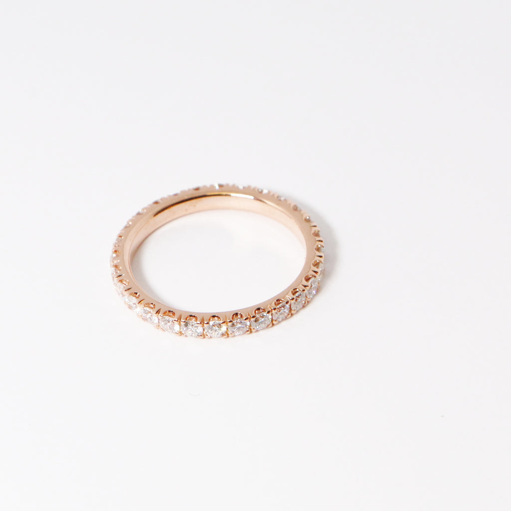 18k Rose Gold Diamond Eternity Band