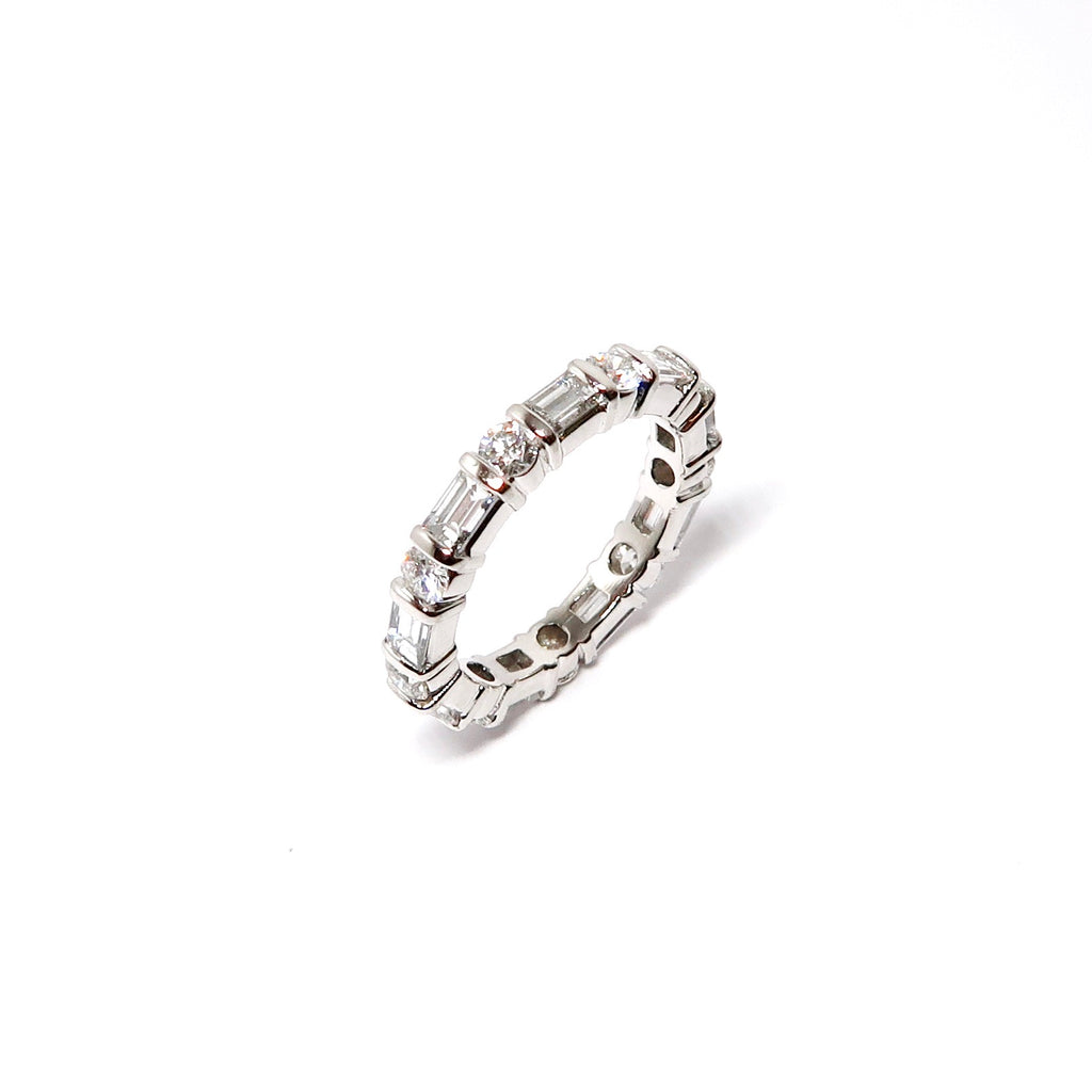 Round & Baguette Diamond Eternity Band