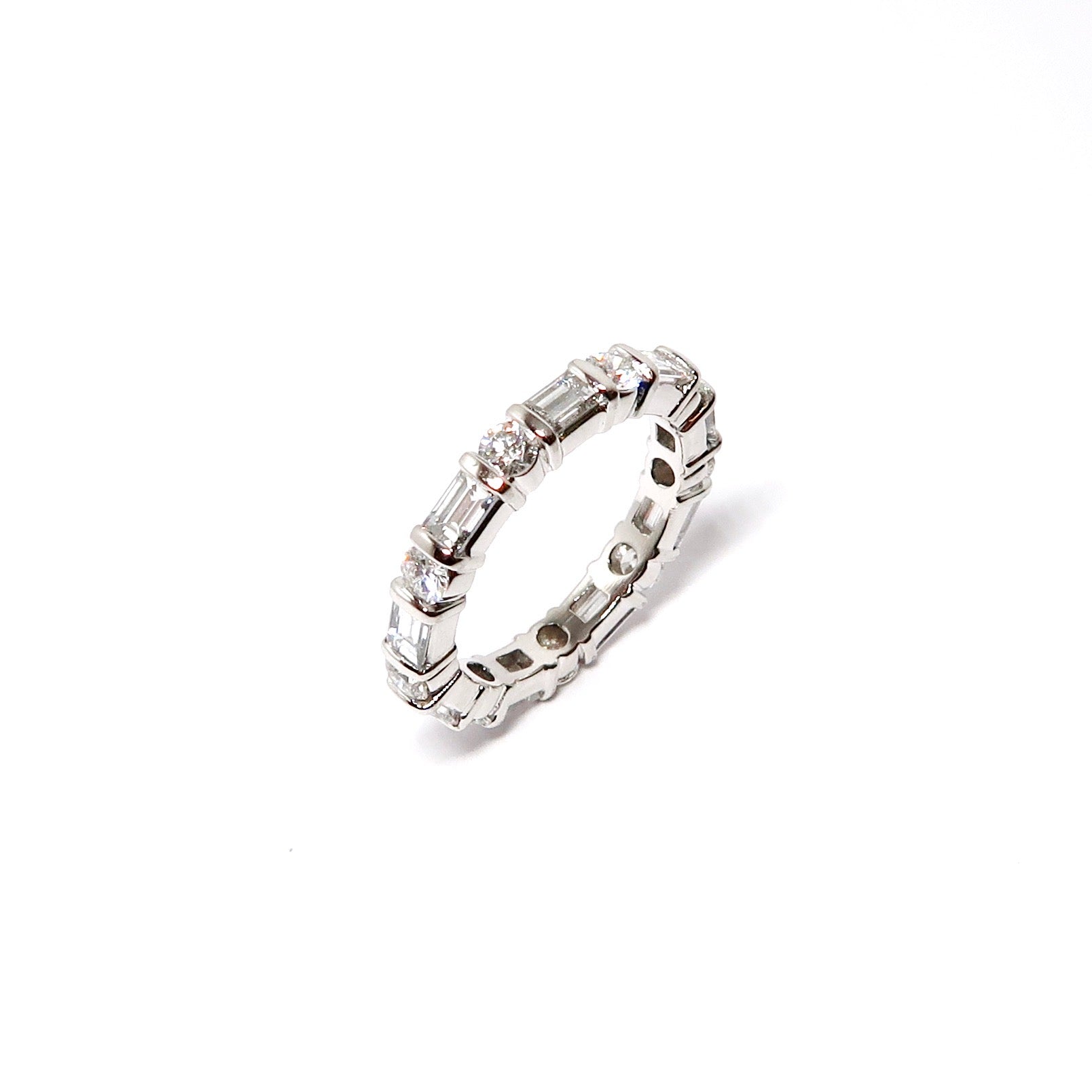 Round & Baguette Diamond Eternity Band