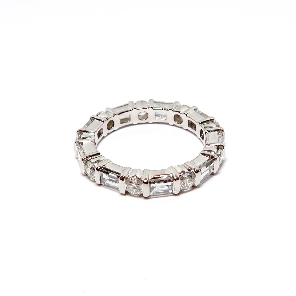 Round & Baguette Diamond Eternity Band