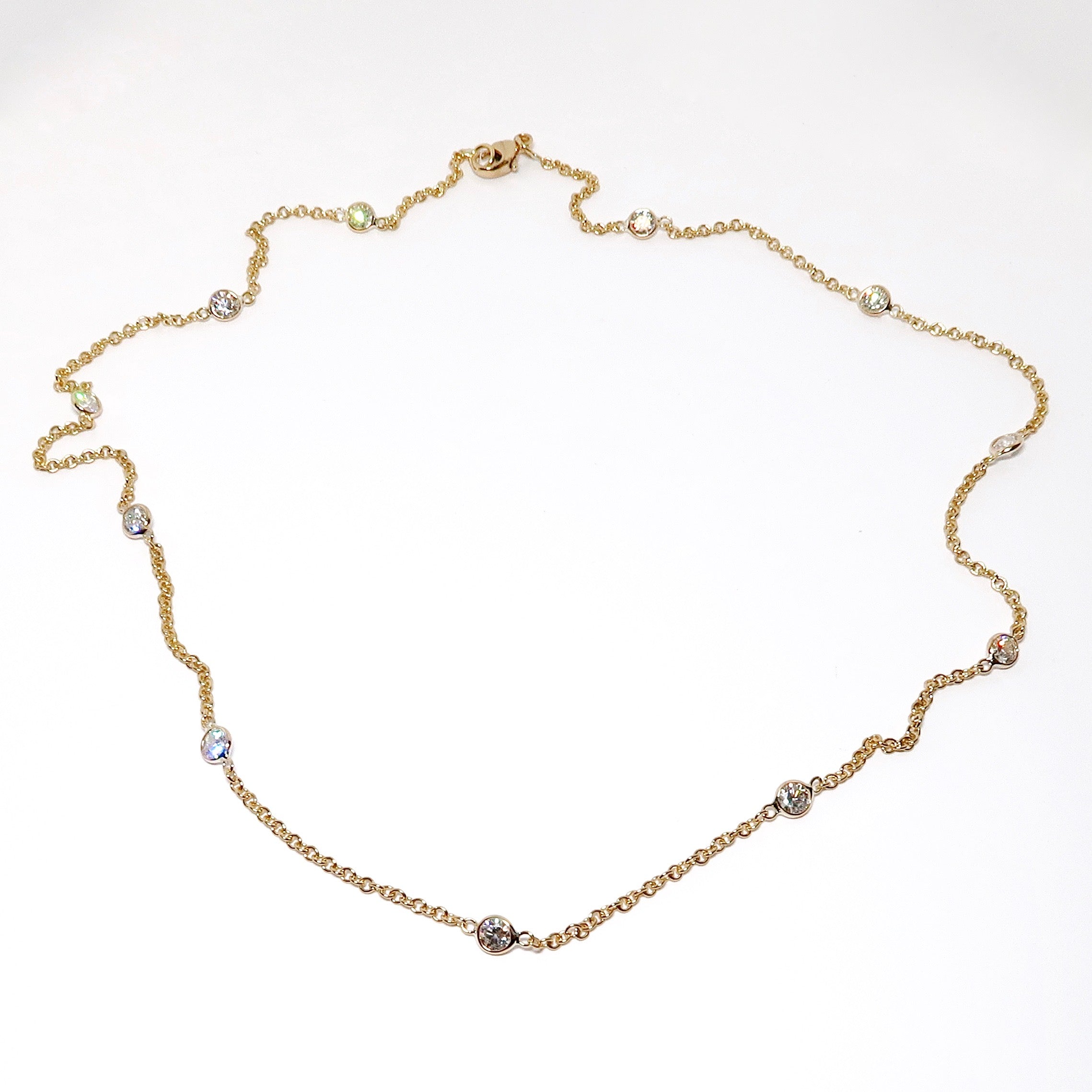 Yellow Gold Diamond By The Yard Necklace