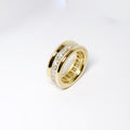 18k Yellow Gold Square Cut Diamond Eternity Wide Band