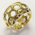 18k Yellow Gold & Diamond "B" Dome Ring