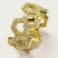 18k Yellow Gold & Pave Diamond "B" Collection Ring