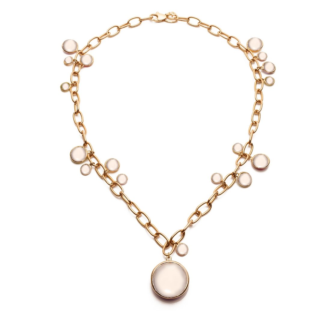 Moon Quartz Disc Necklace