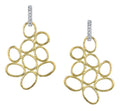 19k Yellow Gold Free Form Open Olive Branch Earrings