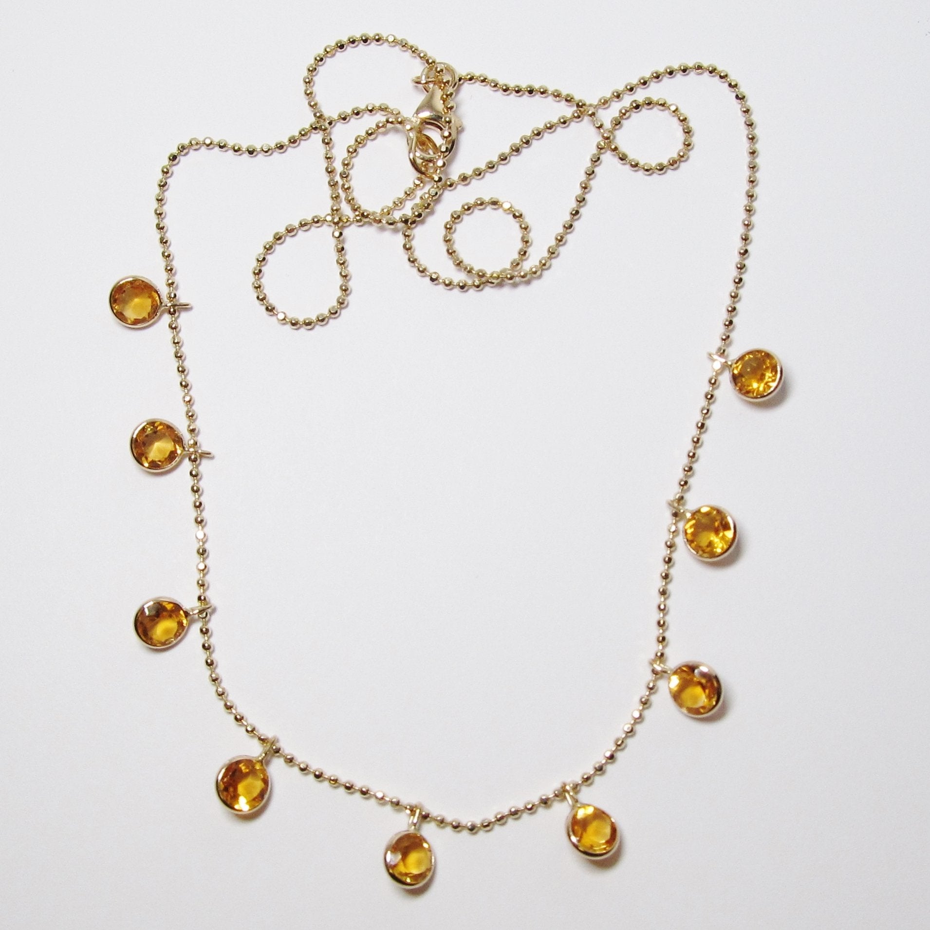 14k Yellow Gold Citrine Necklace