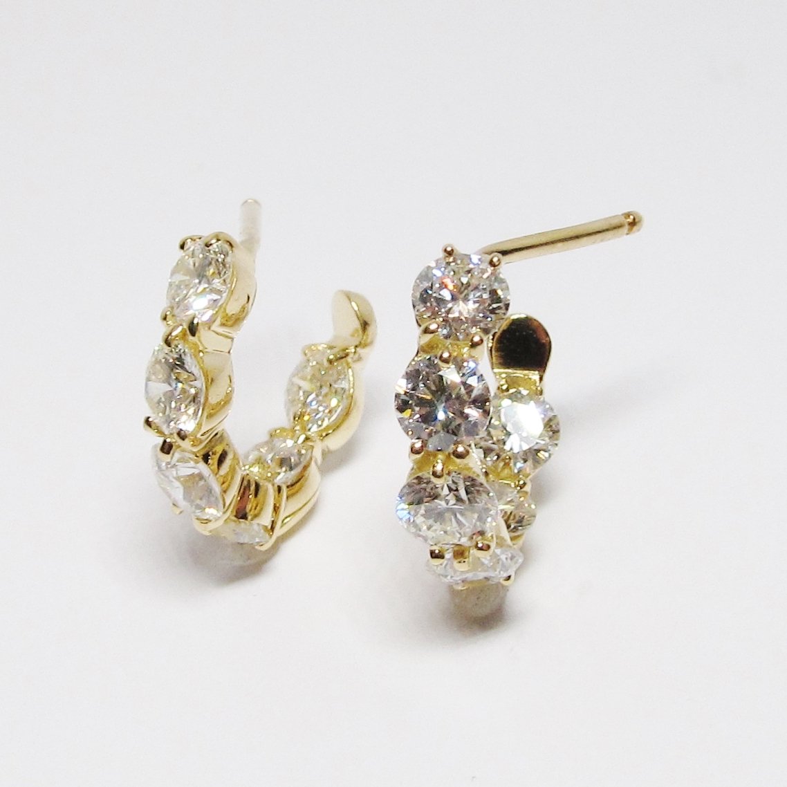 18k Yellow Gold Diamond New Moon Earrings