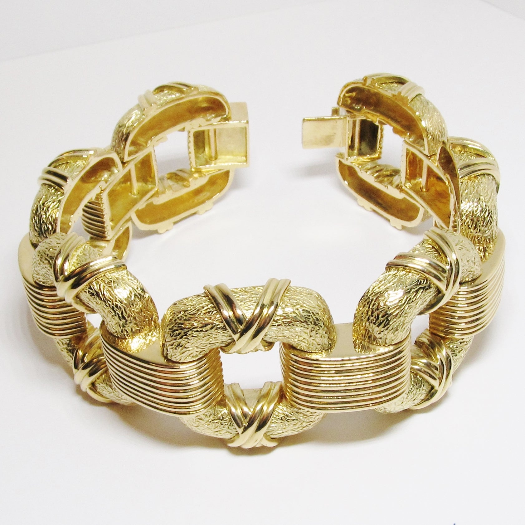 18k Yellow Gold Heavy Square Link Bracelet