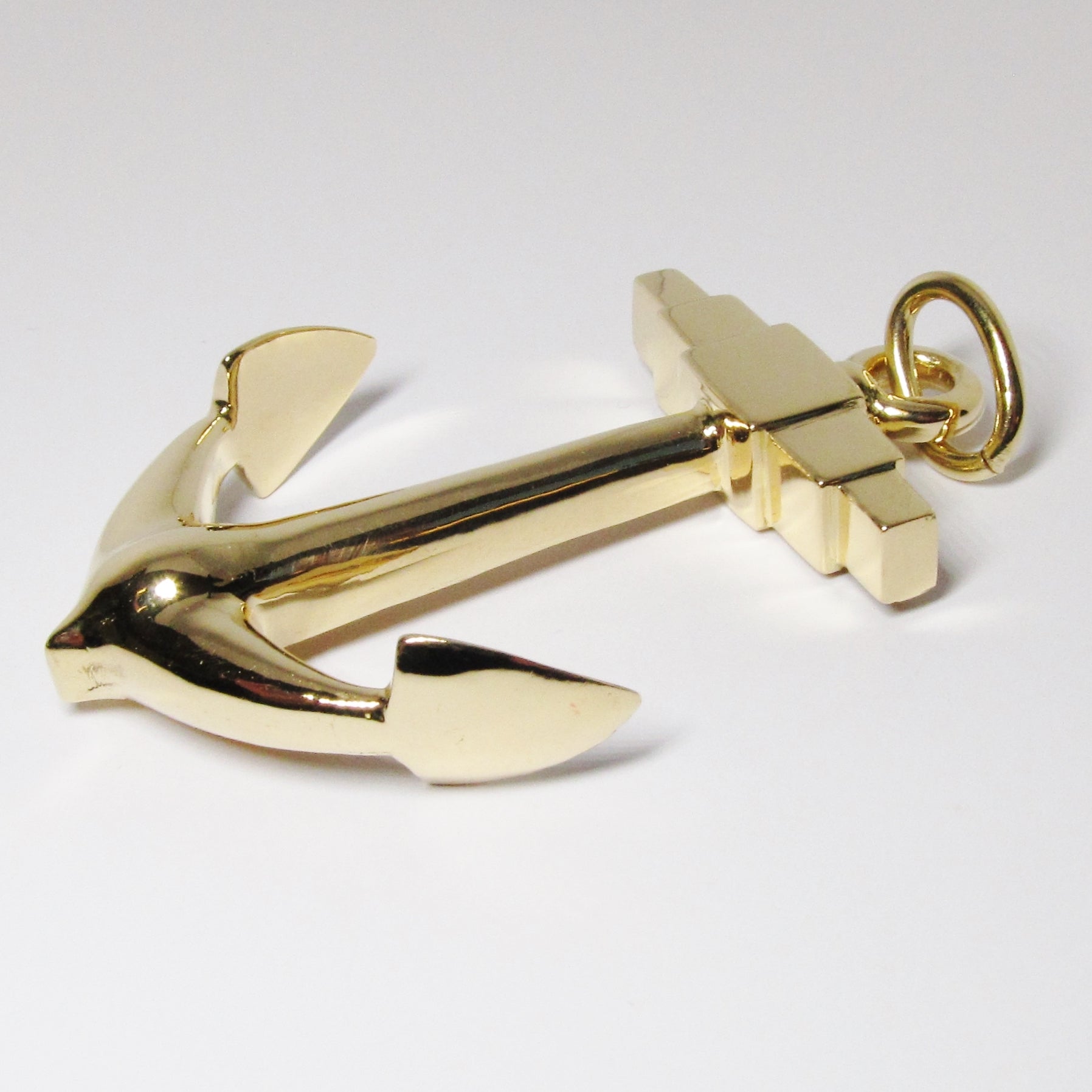 18k Yellow Gold Anchor Pendant