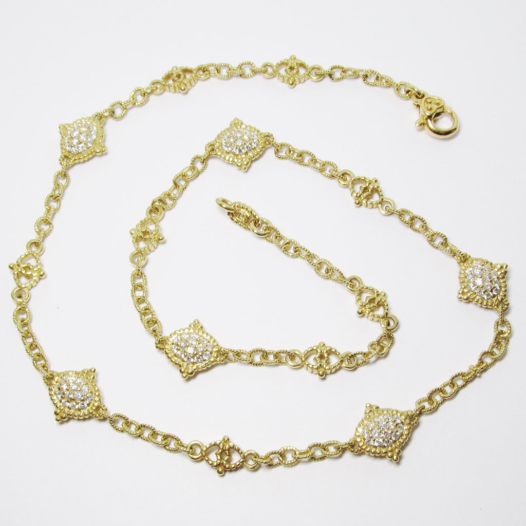 18k Yellow Gold and Diamond Necklace