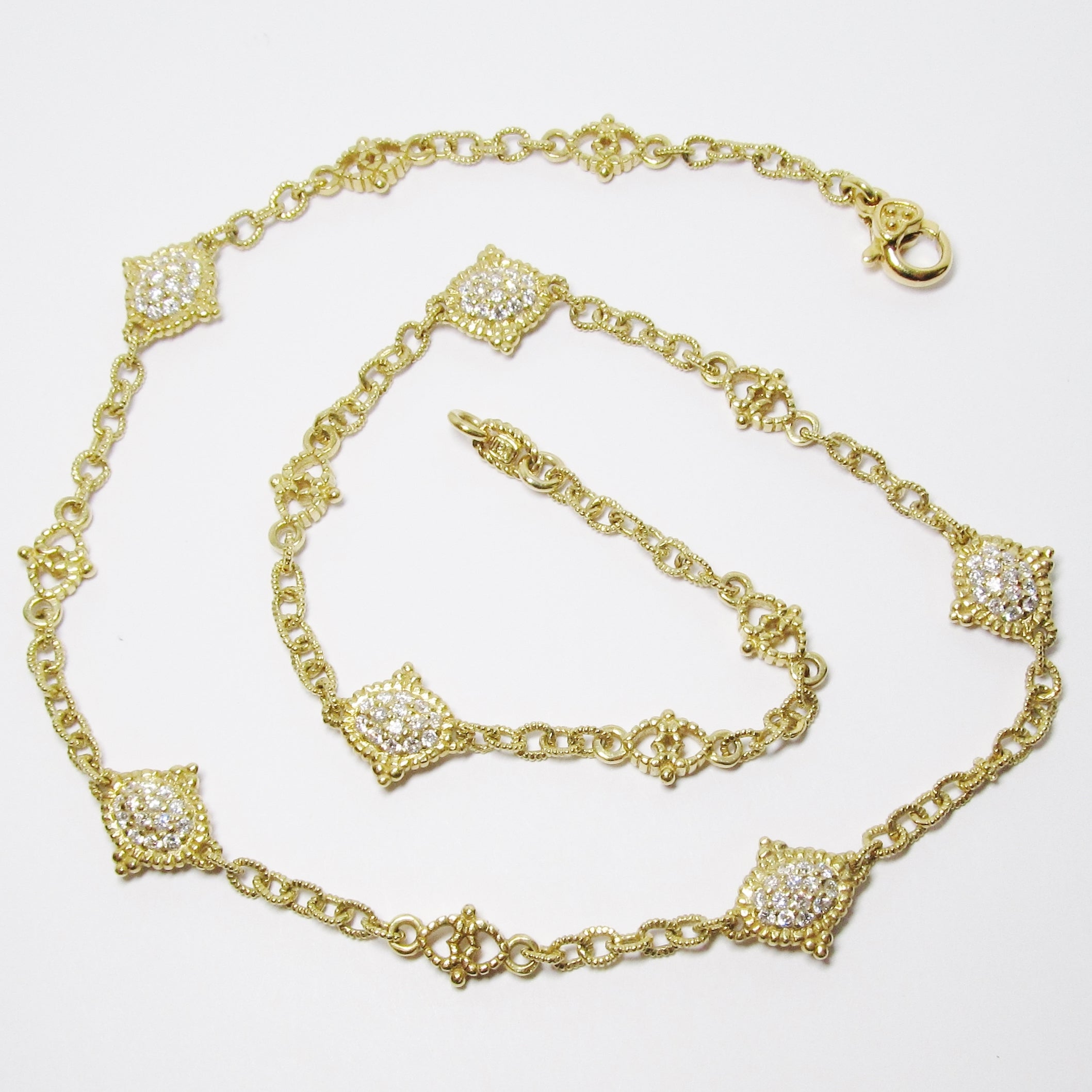 18k Yellow Gold and Diamond Necklace