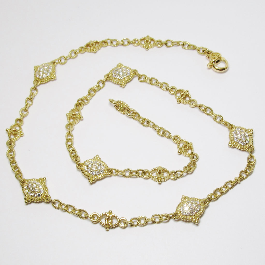 18k Yellow Gold and Diamond Necklace