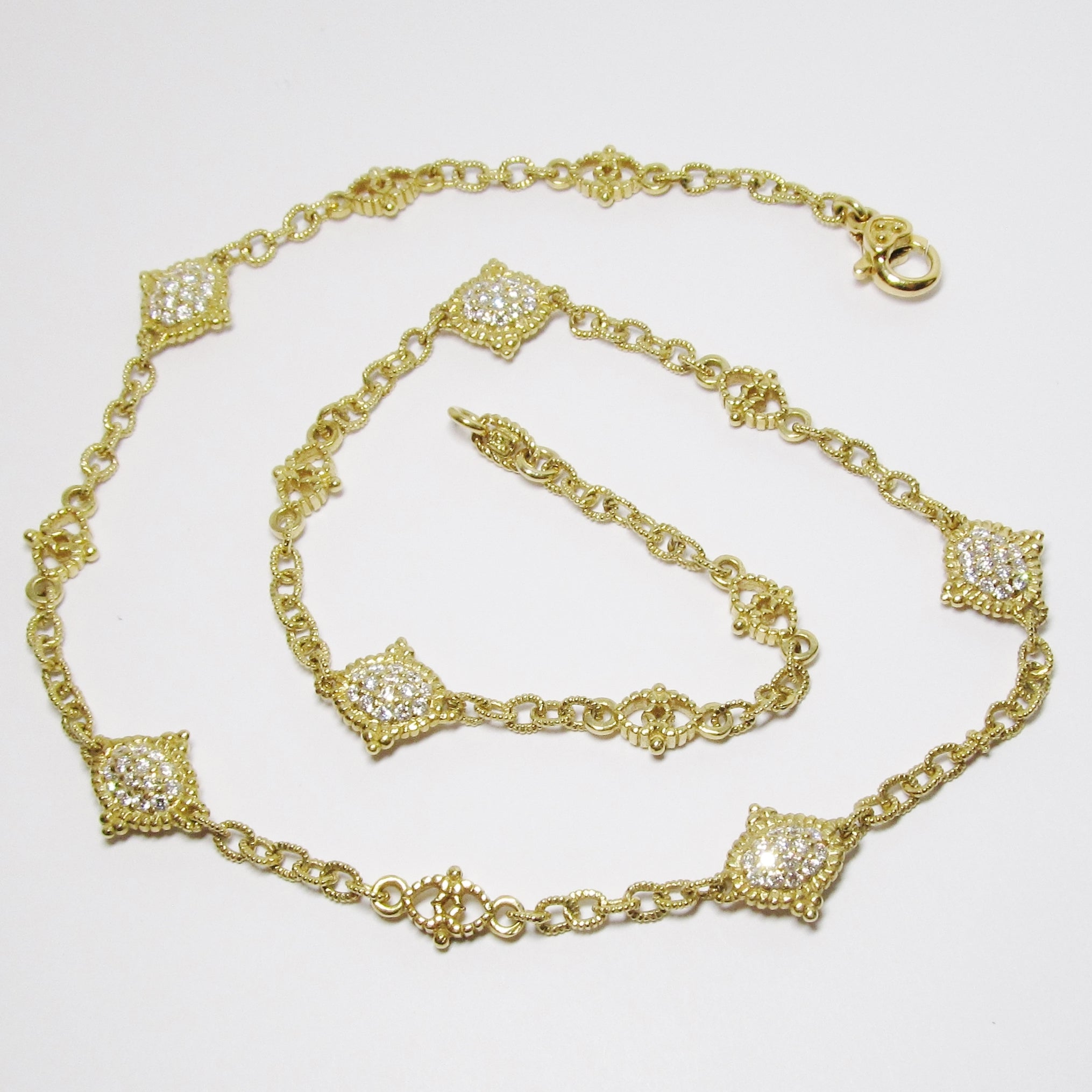 18k Yellow Gold and Diamond Necklace